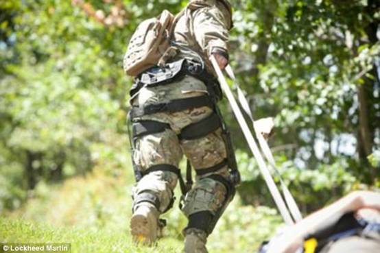  The belt connects to flexible hip sensors, which tell a computer where the soldier is in space, as well as the speed and direction of the movements. Shown here is a solider testing the device