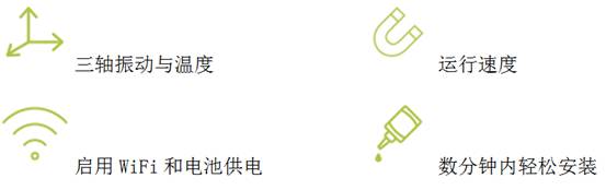 可同时监测速度，振动和温度的“VM3型”变速旋转机器无线智能传感器